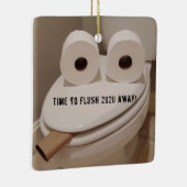 Funny Toilet Paper Covid Kerstmis Keramisch Ornament (Rechts)