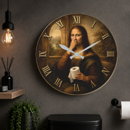 Funny Toilet Paper Mona Lisa Bathroom Humor Grote Klok