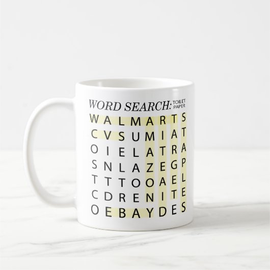 Funny Toilet Paper Word Search Koffiemok (Links)