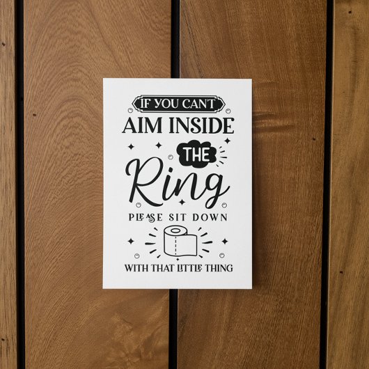 Funny Toilet Quote Sit Down If You Can’t Aim Briefkaart
