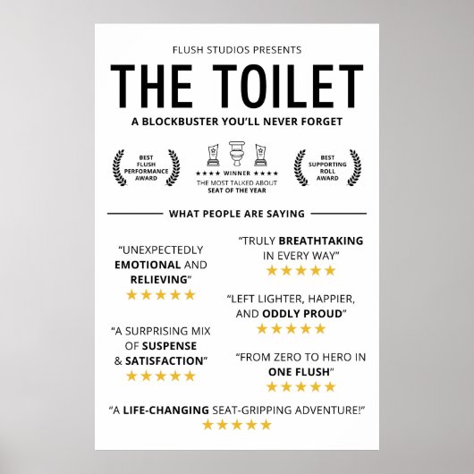 Funny Toilet Reviews Poster (Voorkant)