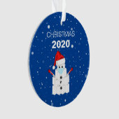 Funny Toilet Roll Snowman 2020 kerstboom Ornament (voorkant)