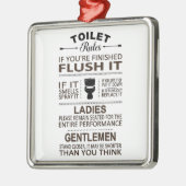 Funny Toilet Rules Bathroom Humor Metalen Ornament (Links)