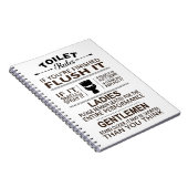 Funny Toilet Rules Bathroom Humor Notitieboek (Rechterzijde)