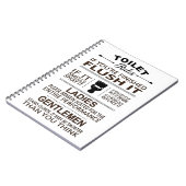 Funny Toilet Rules Bathroom Humor Notitieboek (Linkerzijde)