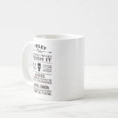 Funny Toilet Rules Bathroom Restoom Sarcasm  Koffiemok (Voorkant links)