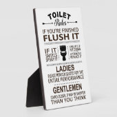 Funny Toilet Rules Bathroom Restroom Humor Fotoplaat (Zijkant)