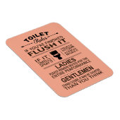 Funny Toilet Rules Bathroom Restroom Humor Magneet (Rechterzijde)