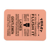 Funny Toilet Rules Bathroom Restroom Humor Magneet (Horizontaal)