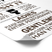 Funny Toilet Rules Bathroom Restroom Humor Poster (Hoek)