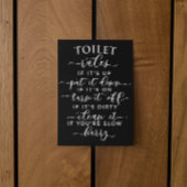 Funny Toilet Rules – Elegant White Text on Black Briefkaart