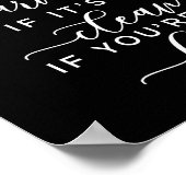 Funny Toilet Rules – Elegant White Text on Black Poster (Hoek)