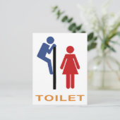 Funny Toilet Sign. Briefkaart (Staand voorkant)