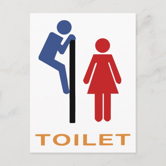 Funny Toilet Sign. Briefkaart (Voorkant)