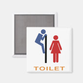 Funny Toilet Sign. Magneet (Voorkant / Achterkant)