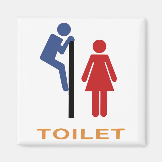 Funny Toilet Sign. Magneet (Voorkant)