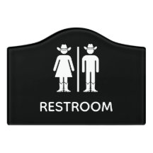 Funny Toilet Sign Rancher Cowboy Bathroom Sign