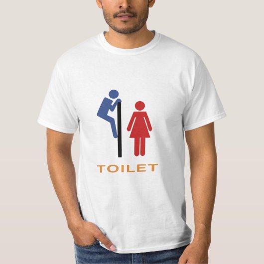 Funny Toilet Sign. T-shirt (Voorkant)