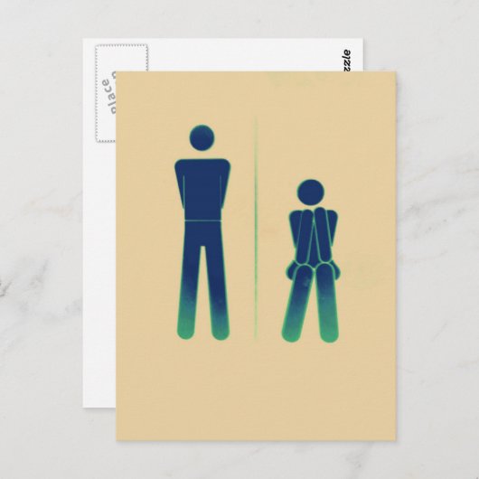 Funny Toilet-teken Briefkaart (Voorkant / Achterkant)