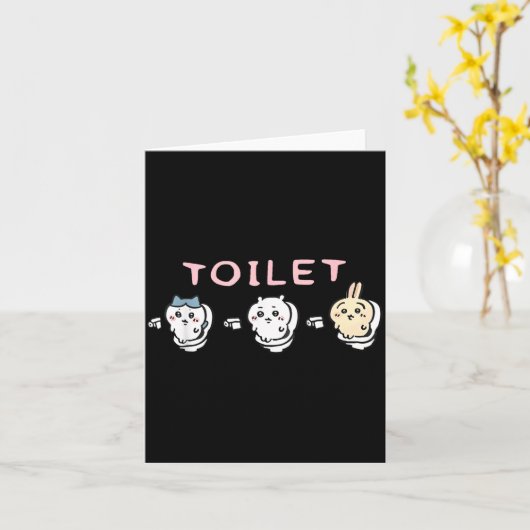 Funny Toilet Time Chikawa Meme  Kaart (Gele Bloem)