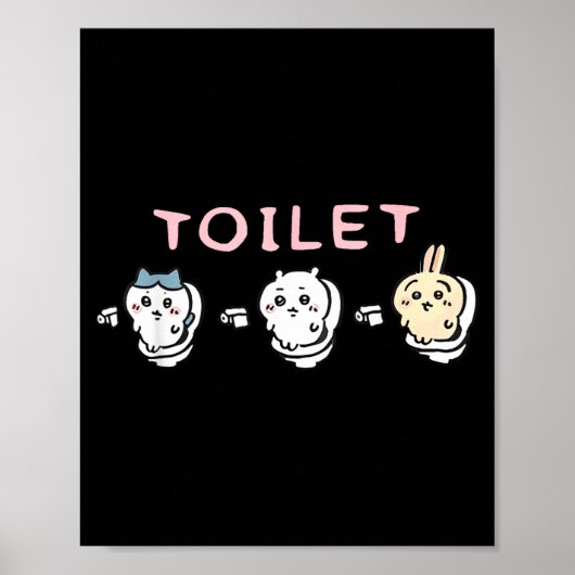 Funny Toilet Time Chikawa Meme Poster (Voorkant)