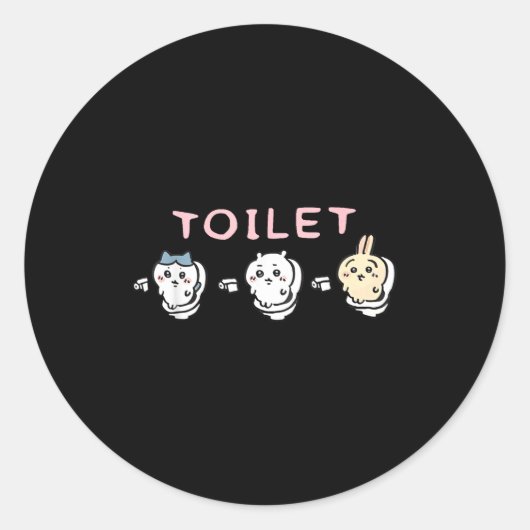 Funny Toilet Time Chikawa Meme  Ronde Sticker (Voorkant)