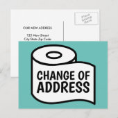 Funny toiletpapier ontwerpverandering adres verpla aankondigingskaart (Voorkant / Achterkant)