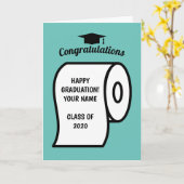 Funny toiletpapier roll High School Afstuderen Kaart (Gele Bloem)