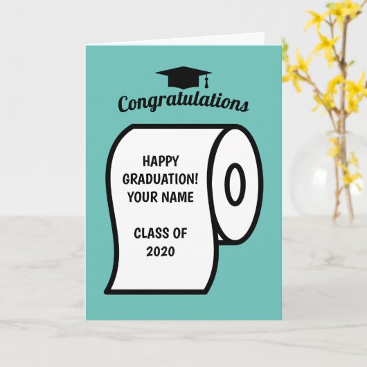 Funny toiletpapier roll High School Afstuderen Kaart (Gele Bloem)