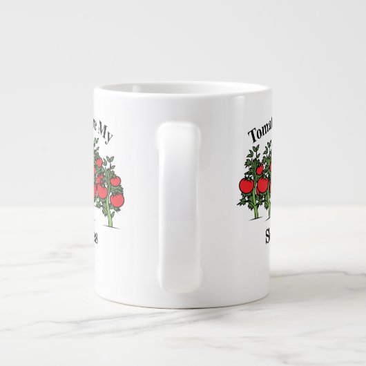 Funny Tomaten zijn mijn bodemgenoten Grote Koffiekop (Achterkant)