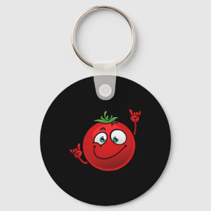 Funny Tomato Design voor mannen dansend Boerderij Sleutelhanger