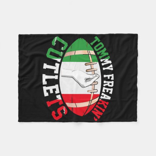 Funny Tommy Freakin' Cutlets New Jersey Italy Flag Fleece Deken (Voorkant (Horizontaal))