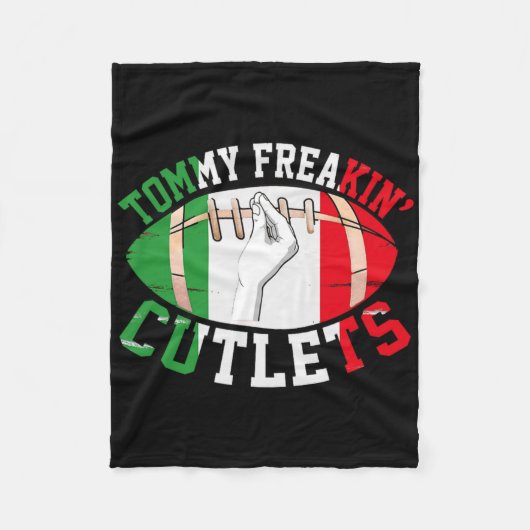Funny Tommy Freakin' Cutlets New Jersey Italy Flag Fleece Deken (Voorkant)
