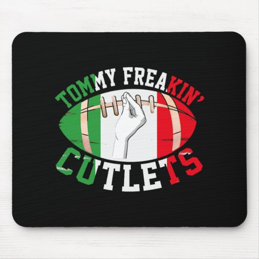 Funny Tommy Freakin' Cutlets New Jersey Italy Flag Muismat (Voorkant)