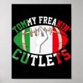Funny Tommy Freakin' Cutlets New Jersey Italy Flag Poster (Voorkant)