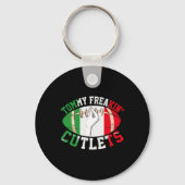Funny Tommy Freakin' Cutlets New Jersey Italy Flag Sleutelhanger (Voorkant)