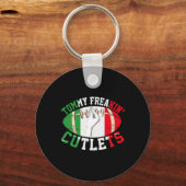 Funny Tommy Freakin' Cutlets New Jersey Italy Flag Sleutelhanger (Voorkant)