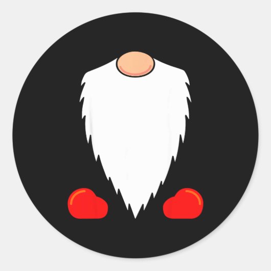Funny Tomte Swedish Gnome Beard Christmas Yule Nis Ronde Sticker (Voorkant)