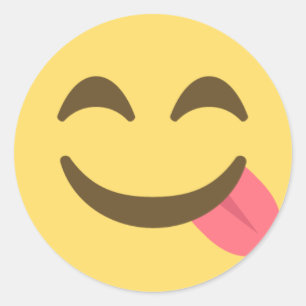 Funny Tongue Emoji Ronde Sticker