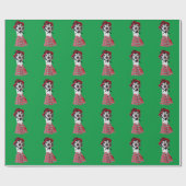 Funny Tongue Italy Greyhound Dog Wrapping Paper Cadeaupapier (Vlak)