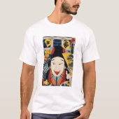 Funny Tongue Out Face door Toyohara Kunichika T-shirt (Voorkant)