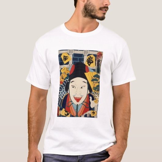 Funny Tongue Out Face door Toyohara Kunichika T-shirt (Voorkant)