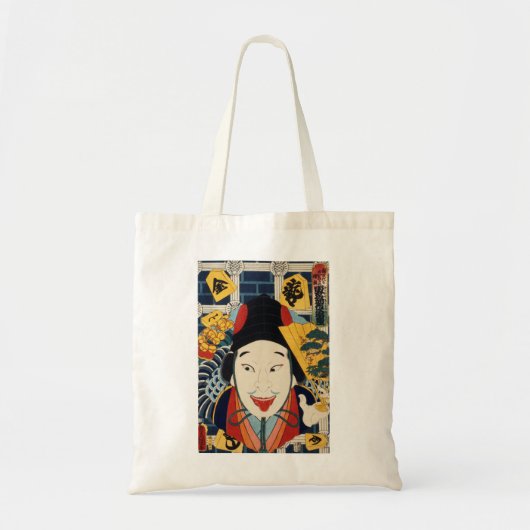 Funny Tongue Out Face door Toyohara Kunichika Tote Bag (Voorkant)
