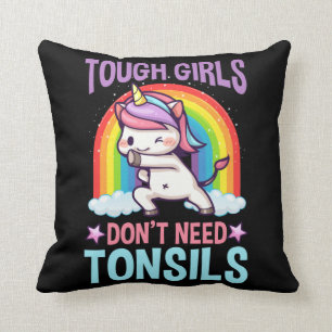 Funny Tonsil Removal Unicorn Kind Tonsillectomie Kussen