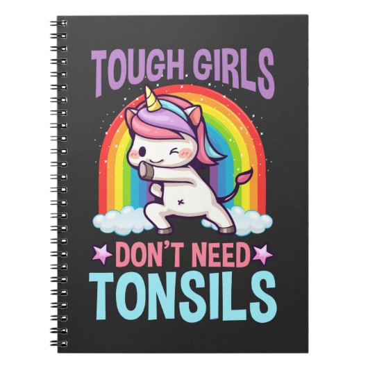 Funny Tonsil Removal Unicorn Kind Tonsillectomie Notitieboek (Voorkant)