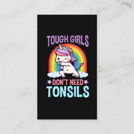 Funny Tonsil Removal Unicorn Kind Tonsillectomie Visitekaartje (Voorkant)