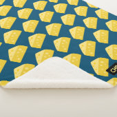 Funny Toon Cheese Wedge - Voeg Initialen toe / bij Sherpa Deken (3/4)