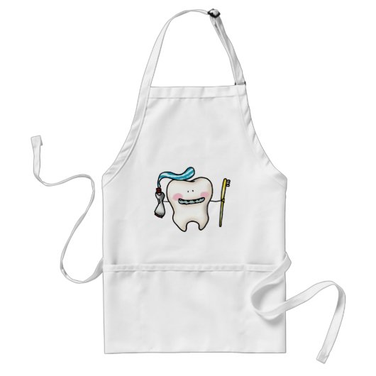 funny tooth cartoon standaard schort (Voorkant)