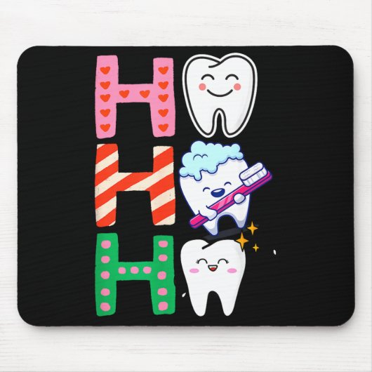 Funny Tooth Christmas Dentist Xmas Dental Istant H Muismat (Voorkant)