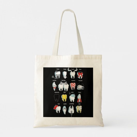 Funny Tooth Design Dentist Teeth Dental Tote Bag (Achterkant)